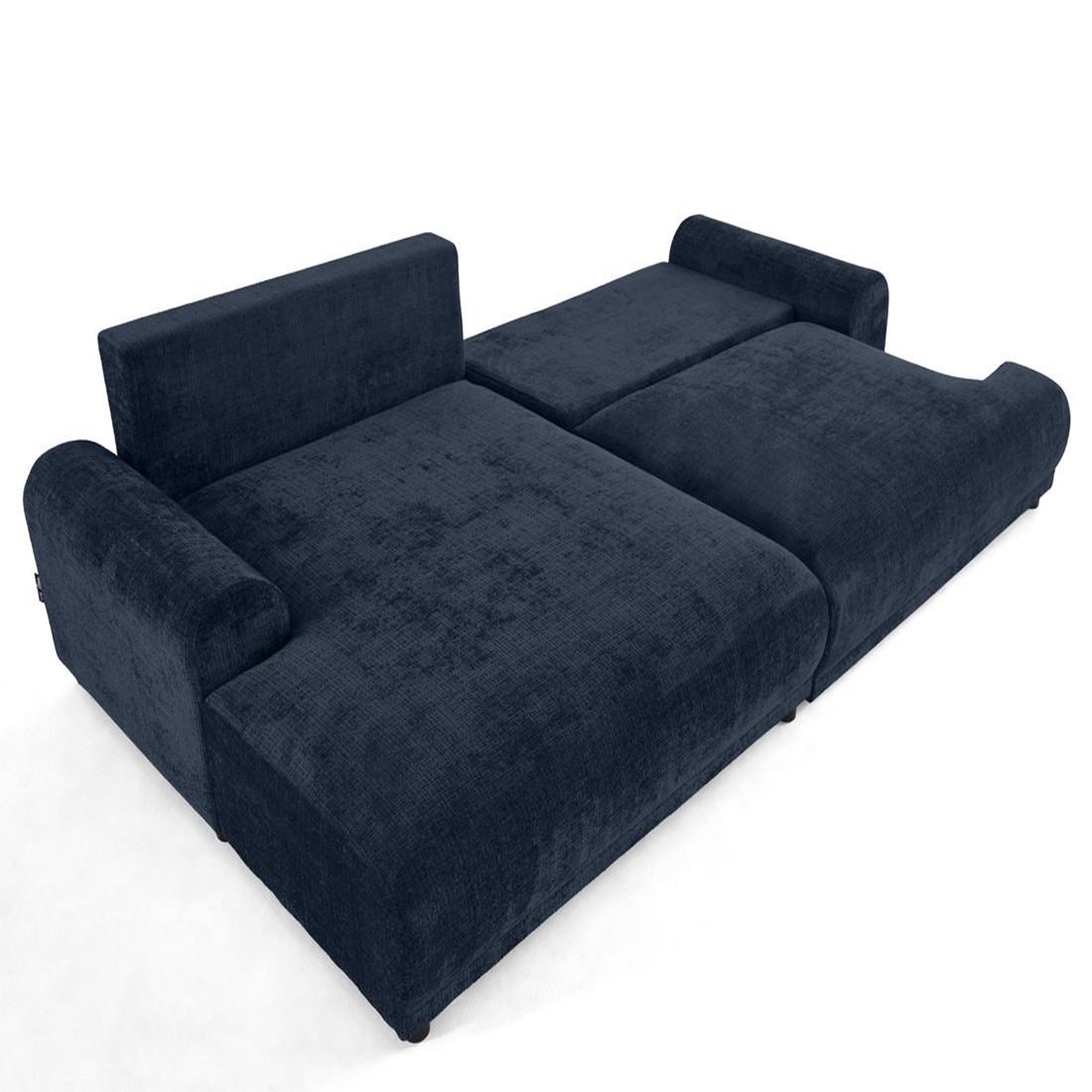 Voir la diapositive 2 : LISA DESIGN Nelly - canapé d'angle gauche 4 places convertible avec coffre en velours texturé