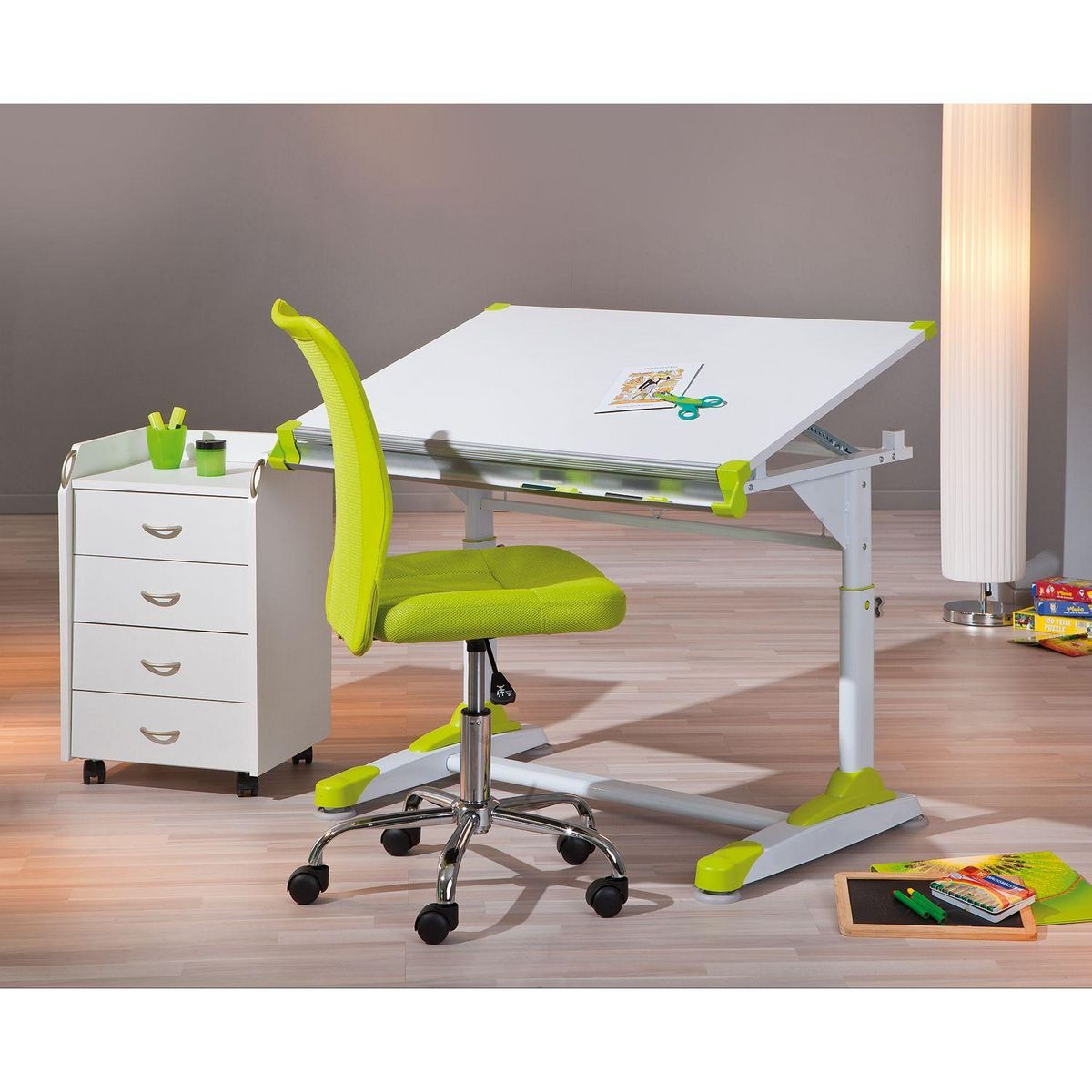 Chaise de bureau pour enfant pivotante ajustable en hauteur CLYDE