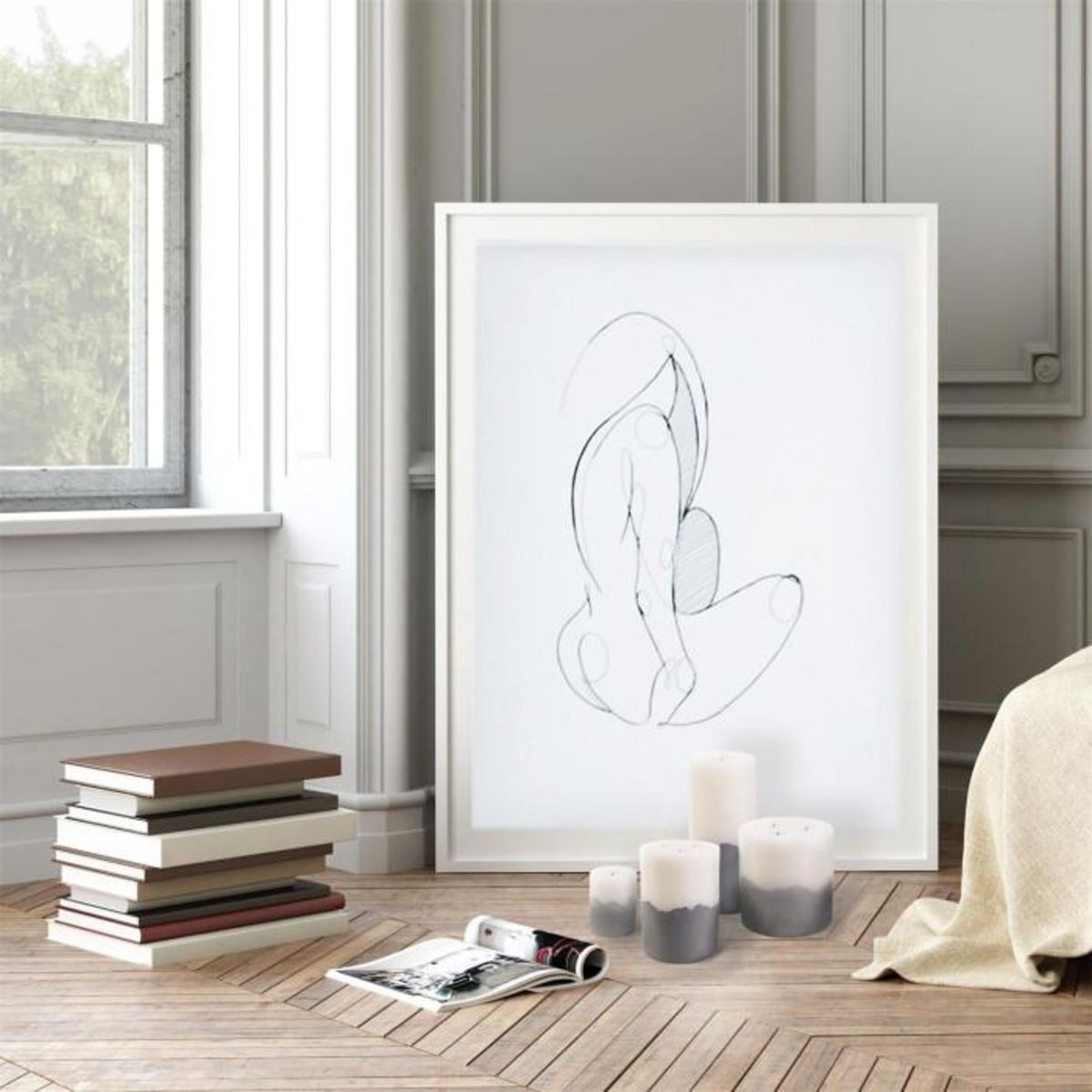 Paris Prix Bougie Ronde Led  Base Ciment  10cm Blanc