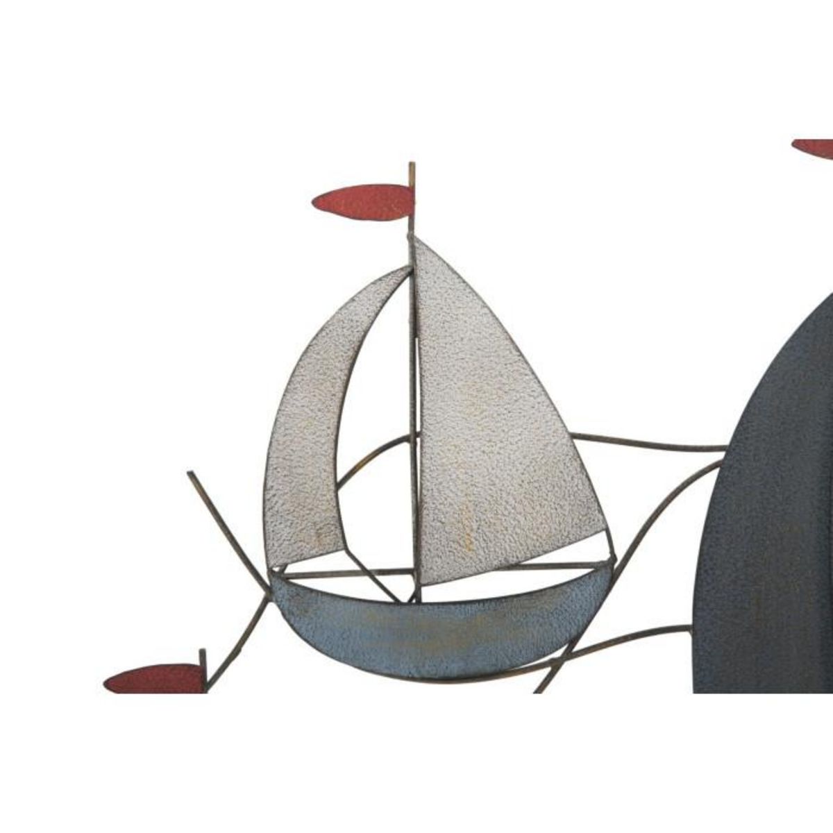 Paris Prix Déco Murale en Métal  Bateaux en Mer  114cm Multicolore