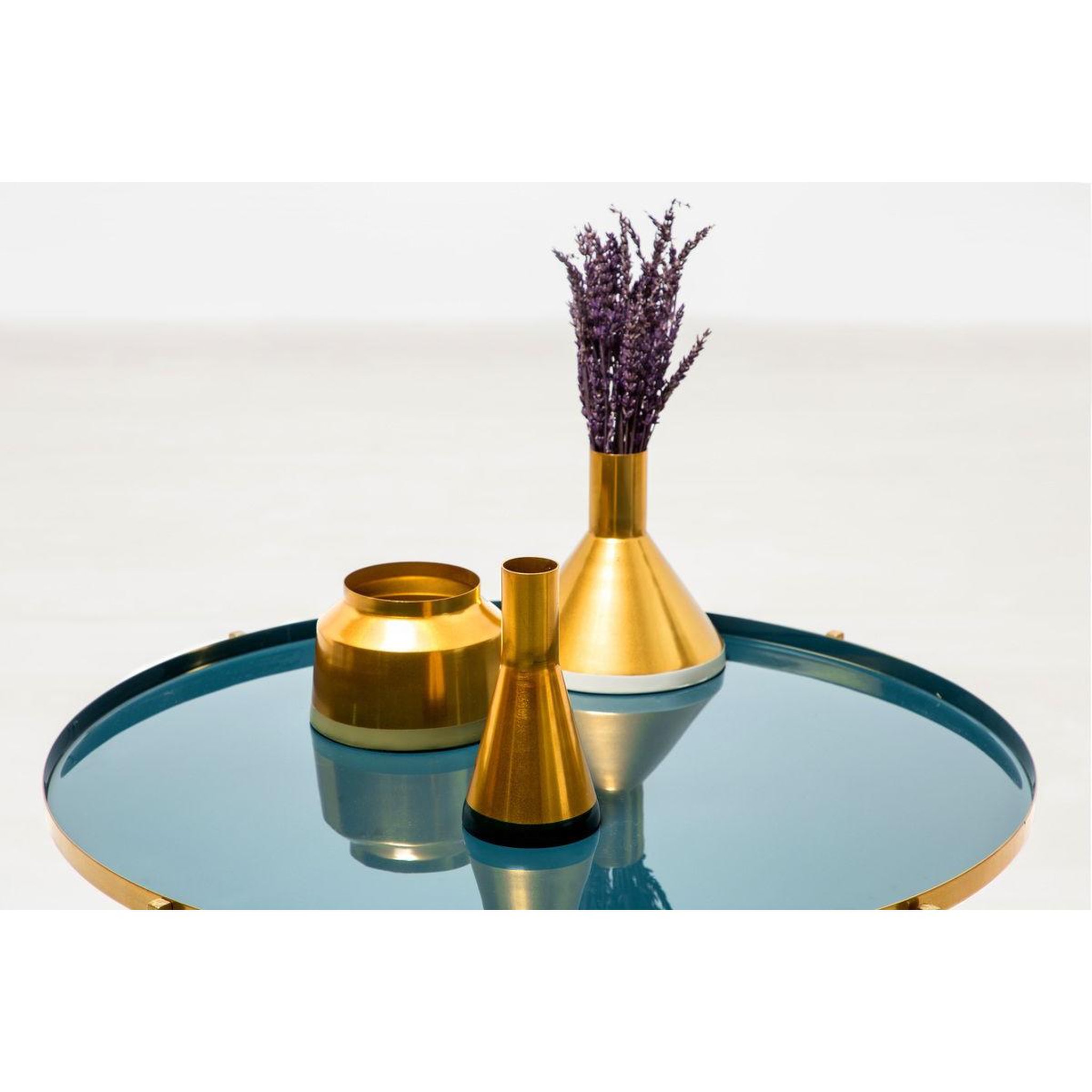 Voir la diapositive 2 : Paris Prix Lot de 3 vases déco  culture  16cm gris & or