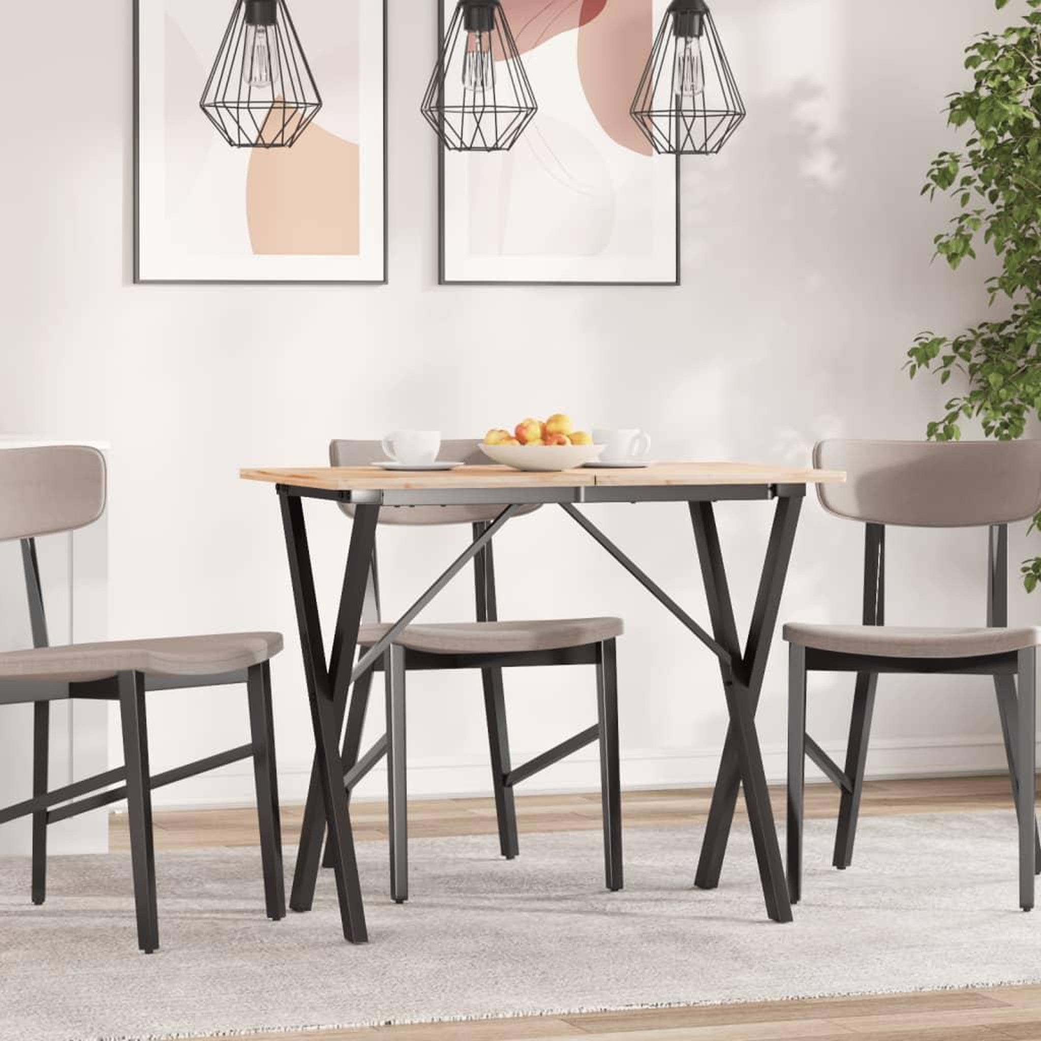 Voir la diapositive 3 : VIDAXL Pieds de table a manger cadre en X 80x40x73 cm acier