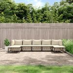 VIDAXL Salon de jardin 7 pcs avec coussins anthracite resine tressee