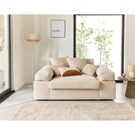 LISA DESIGN Aspen - fauteuil xl - assise profonde - velours côtelé. Coloris disponibles : Beige