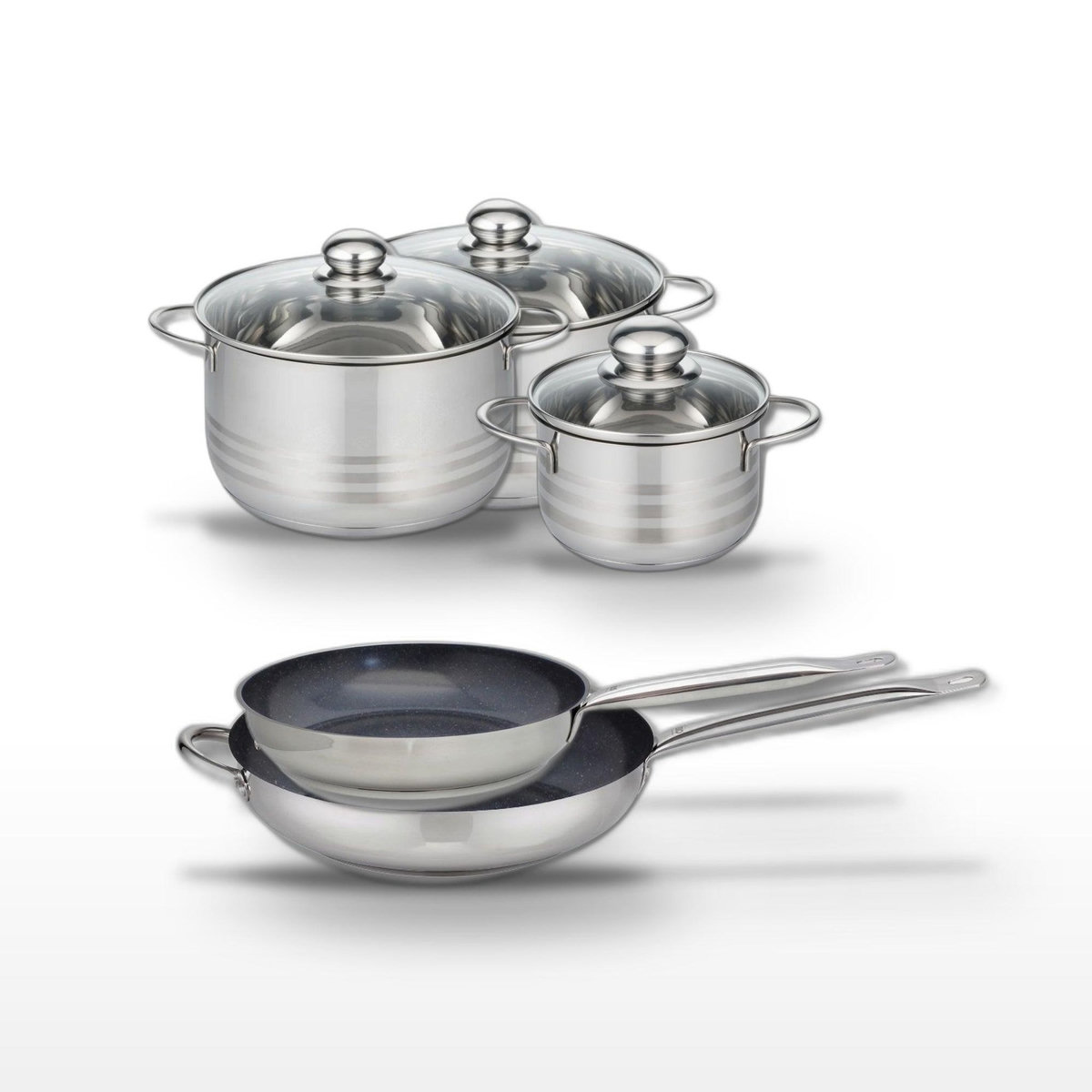 ELO Lot Poêles 28/32 cm & Faitouts 16/20/24 cm Elo Profi Therm Platinum