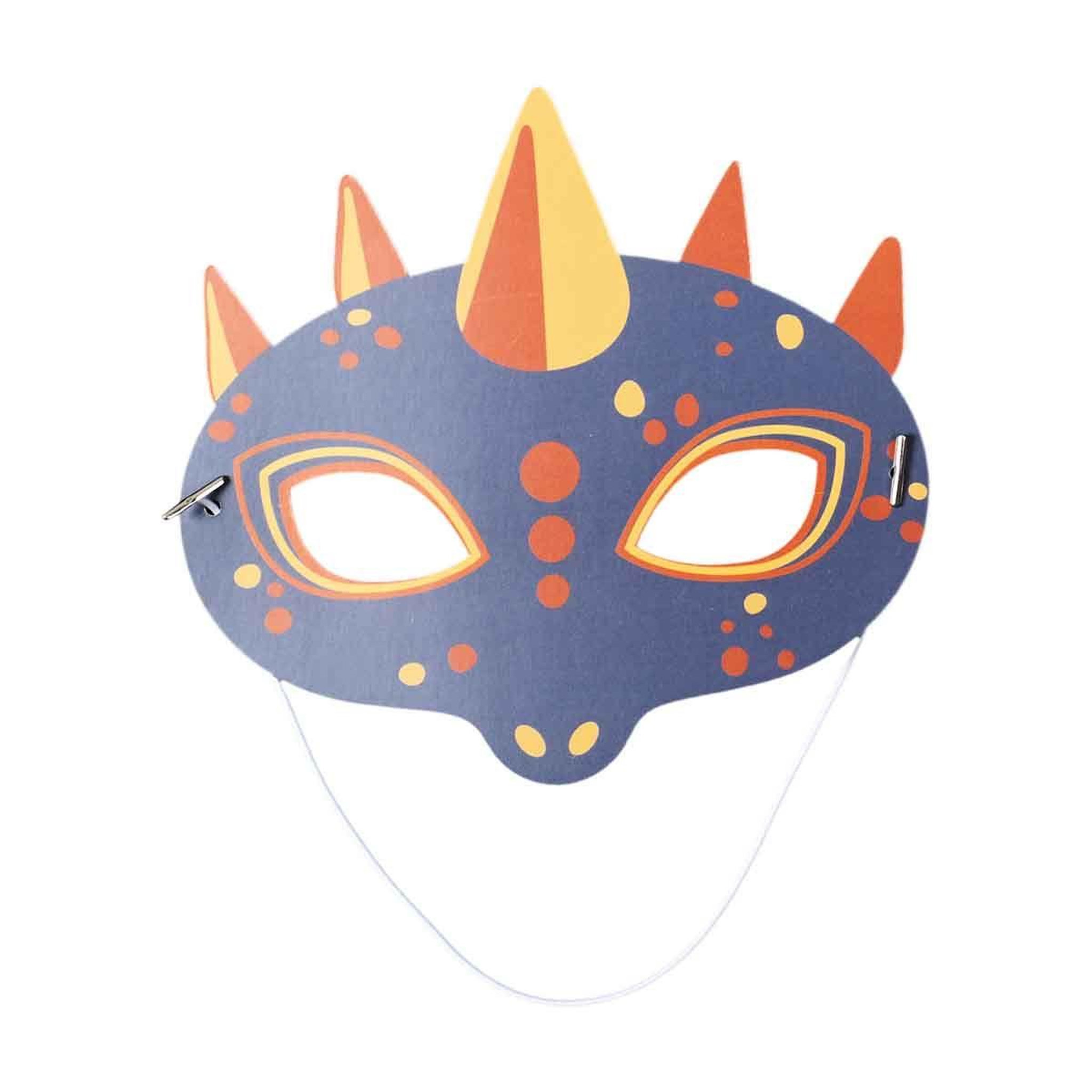 Voir la diapositive 5 : PARTY TIME Lot de 6 masques en papier  dinosaure  19cm multicolore
