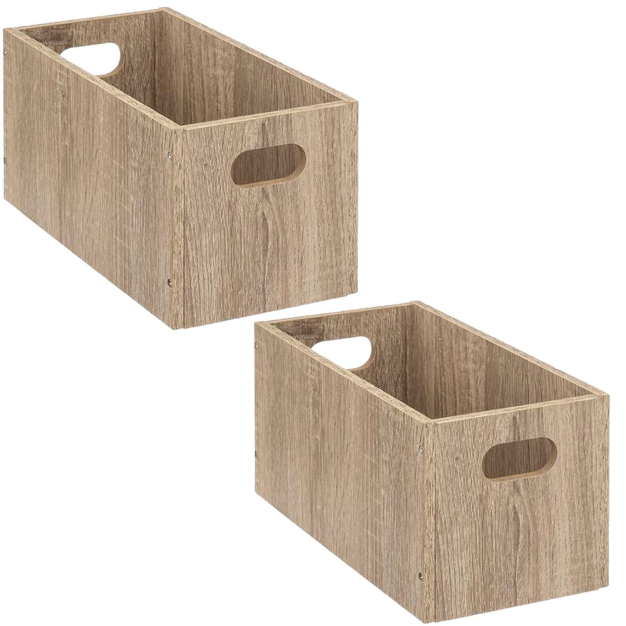 Voir la diapositive 1 : TOILINUX Lot de 2 Boîtes de rangement rectangulaire en MDF