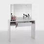 Terre de Nuit Coiffeuse avec miroir et rangements en bois blanc - CF13022