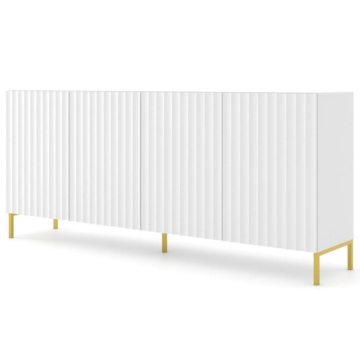 BEST MOBILIER Lara - buffet bas - pieds dorés - 200 cm