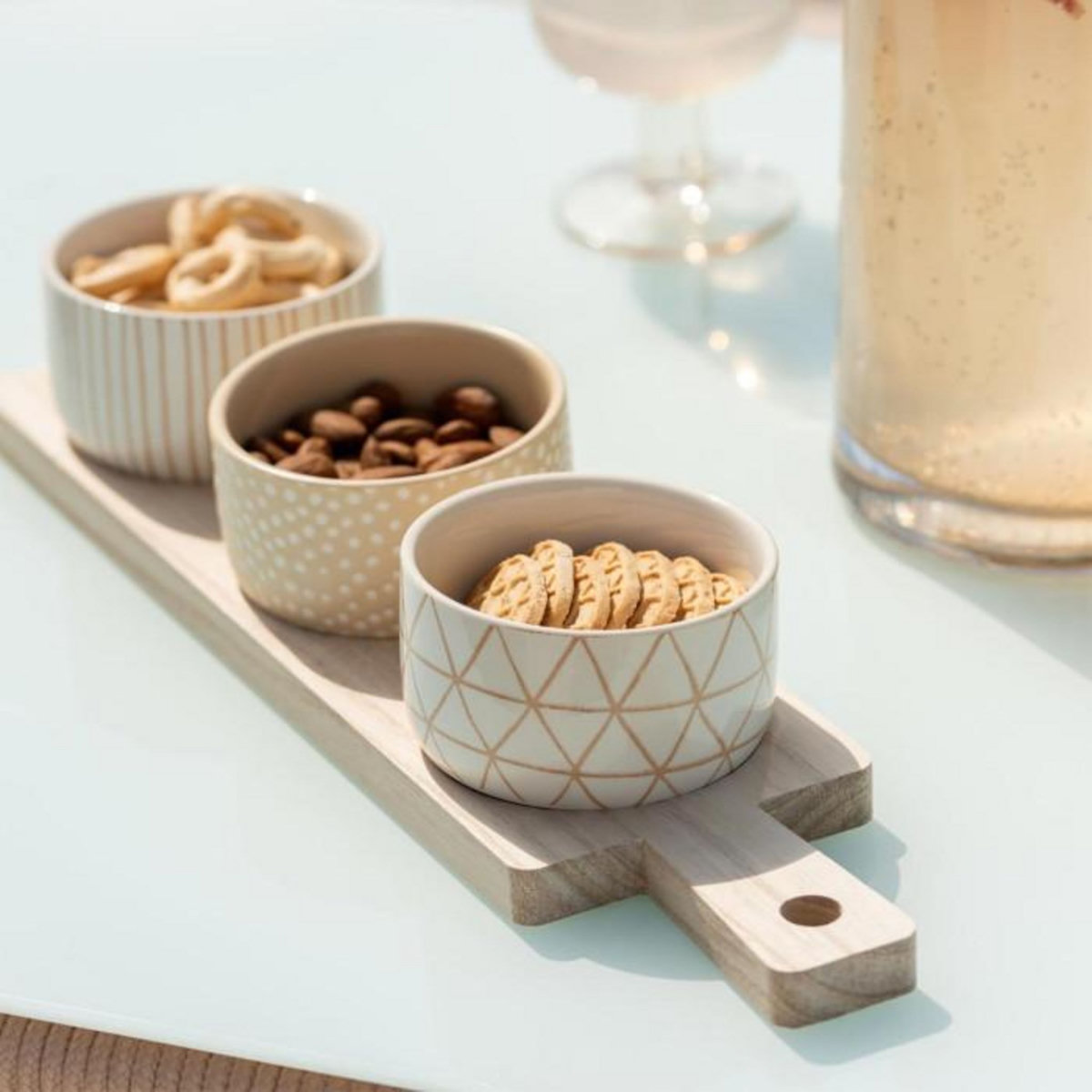 Paris Prix Service Apéritif 4 Pièces  Avery  39cm Crème & Blanc