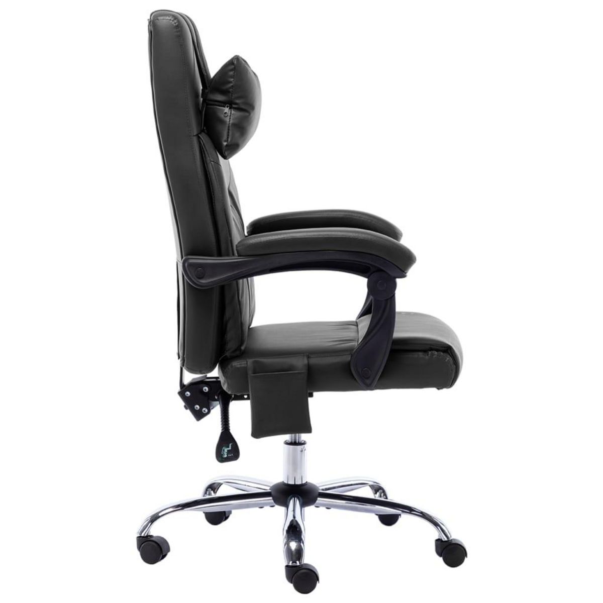 VIDAXL Chaise de bureau de massage Noir Similicuir