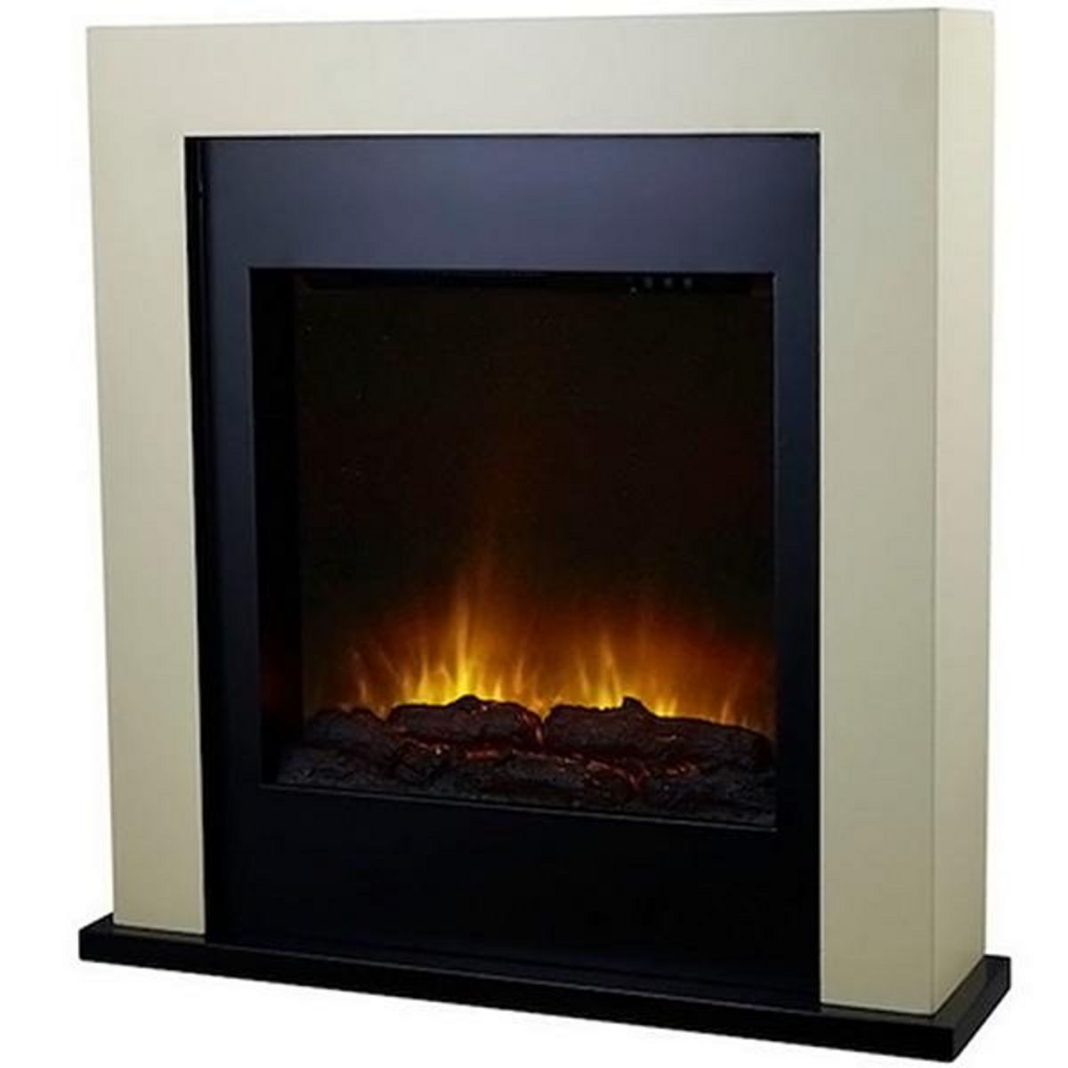 Chemin'arte Cheminée électrique 2000w crème et noir - avoriaz