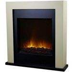 Chemin'arte Cheminée électrique 2000w crème et noir - avoriaz