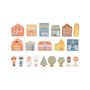 Voir la diapositive 3 : ELINELI Blocs de ville en bois- Maisons, personnages et accessoires
