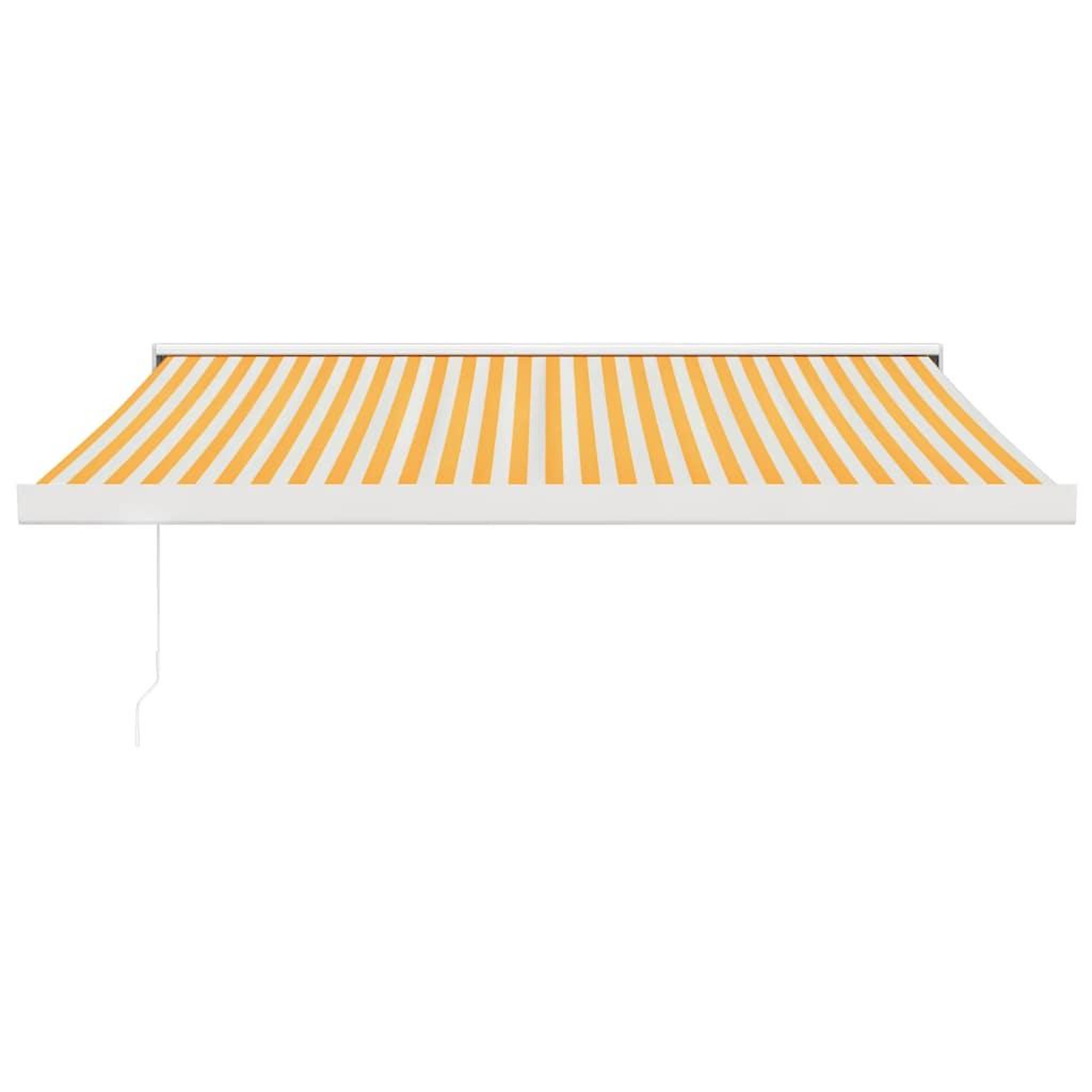 Voir la diapositive 3 : VIDAXL Auvent retractable jaune et blanc 3,5x2,5 m tissu et aluminium