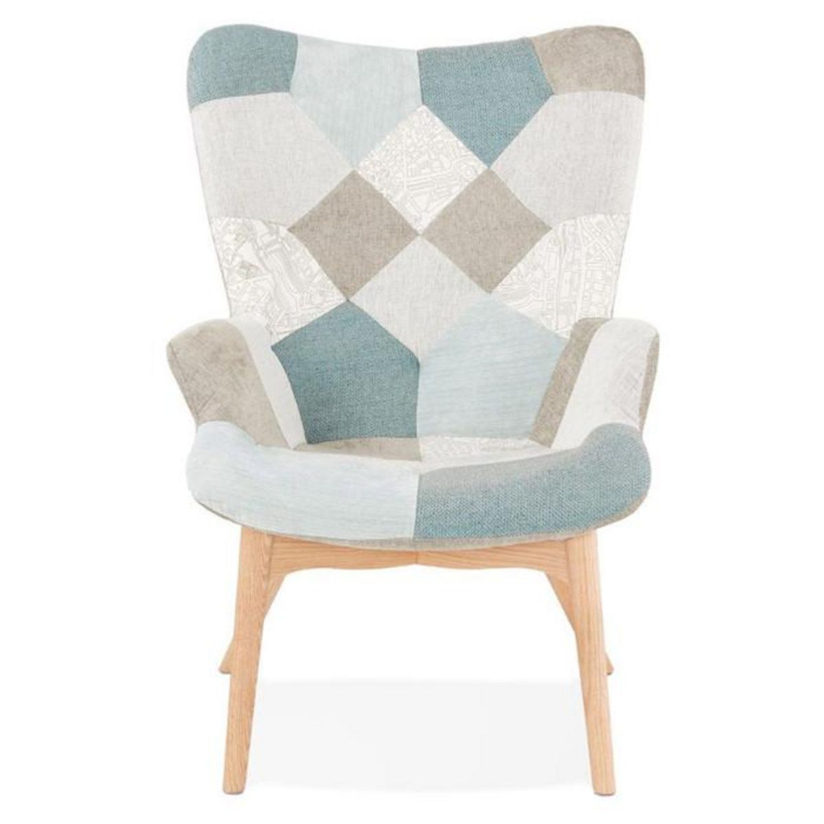 Paris Prix Fauteuil à Oreilles Patchwork  Nil  93cm Multicolore