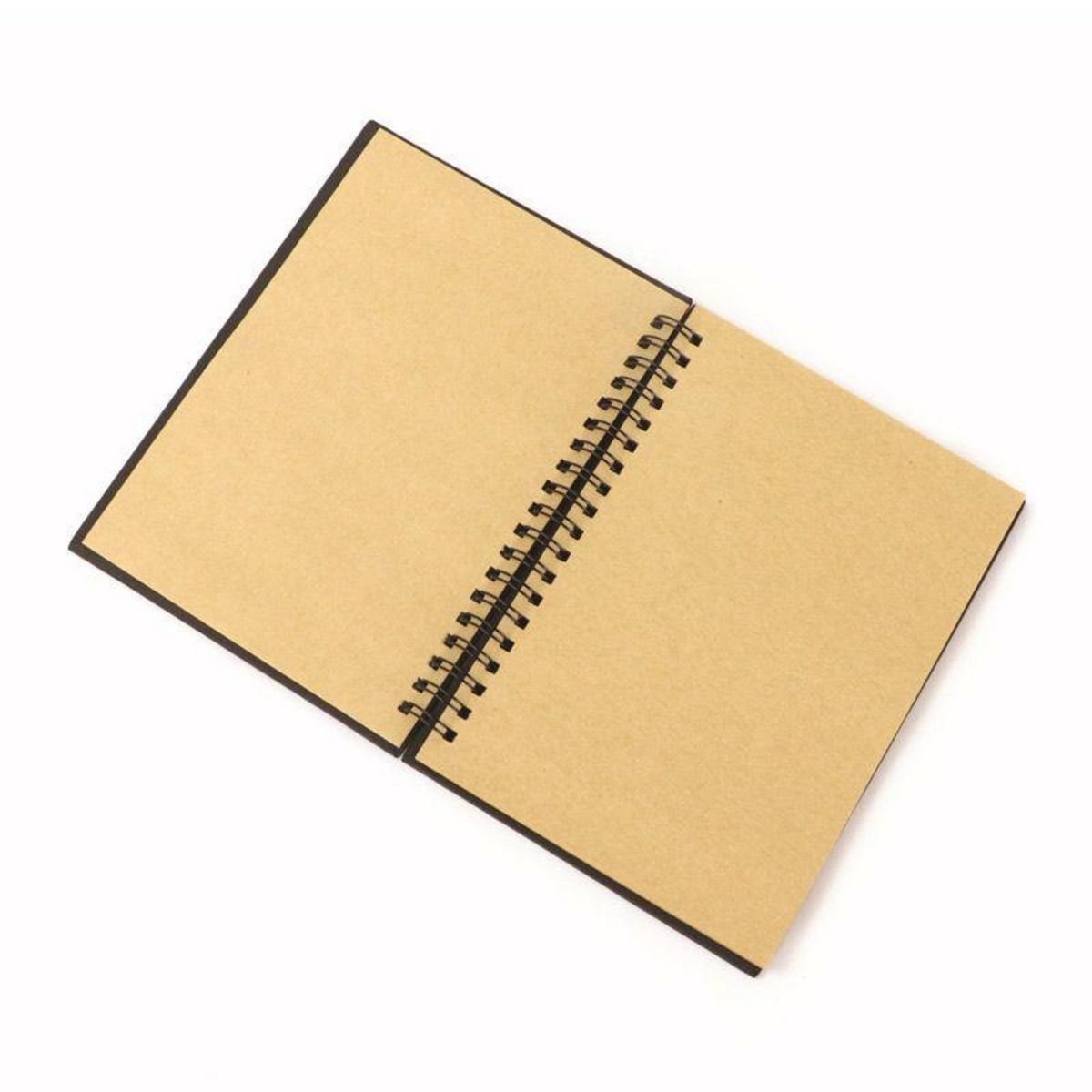 Graine créative Carnet noir à spirales - Papier kraft - 18 x 13 cm