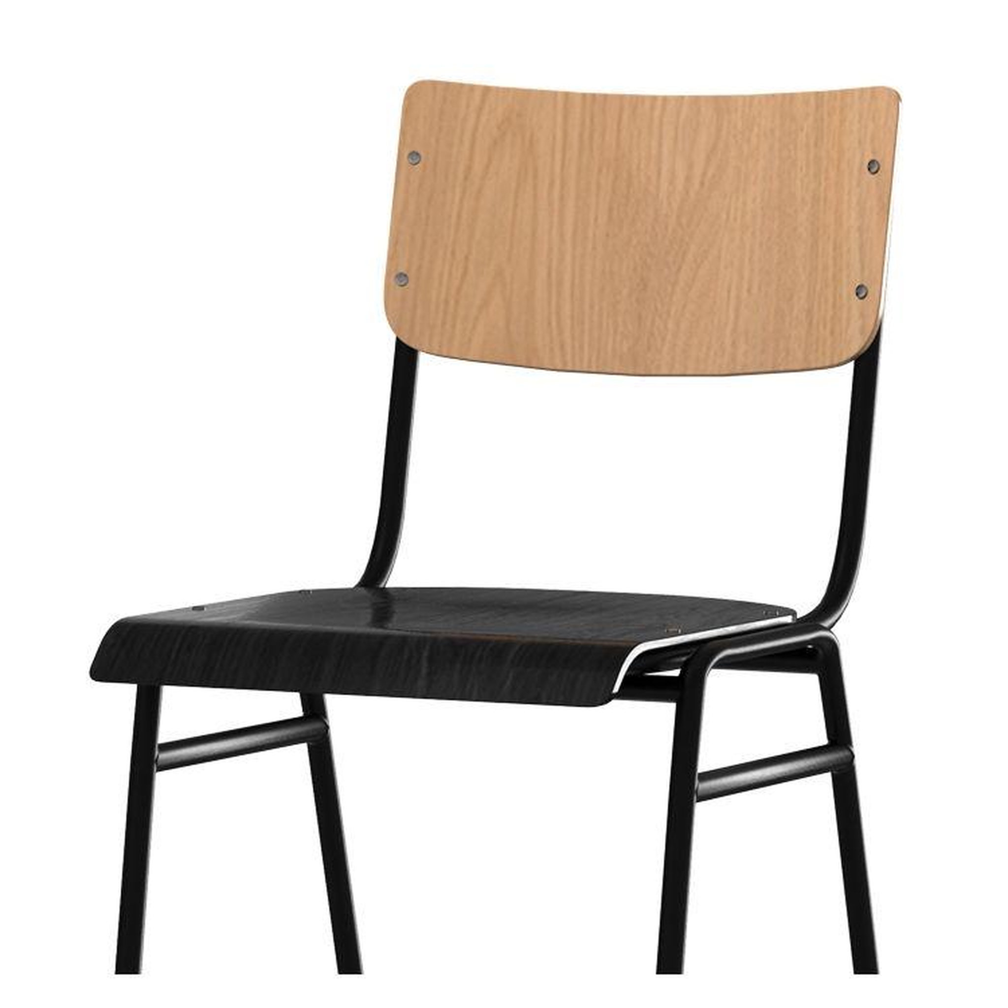 Voir la diapositive 3 : MAISON PAVANE Lot de 2 chaises pour îlot central 66 cm en bois clair et noir-clem