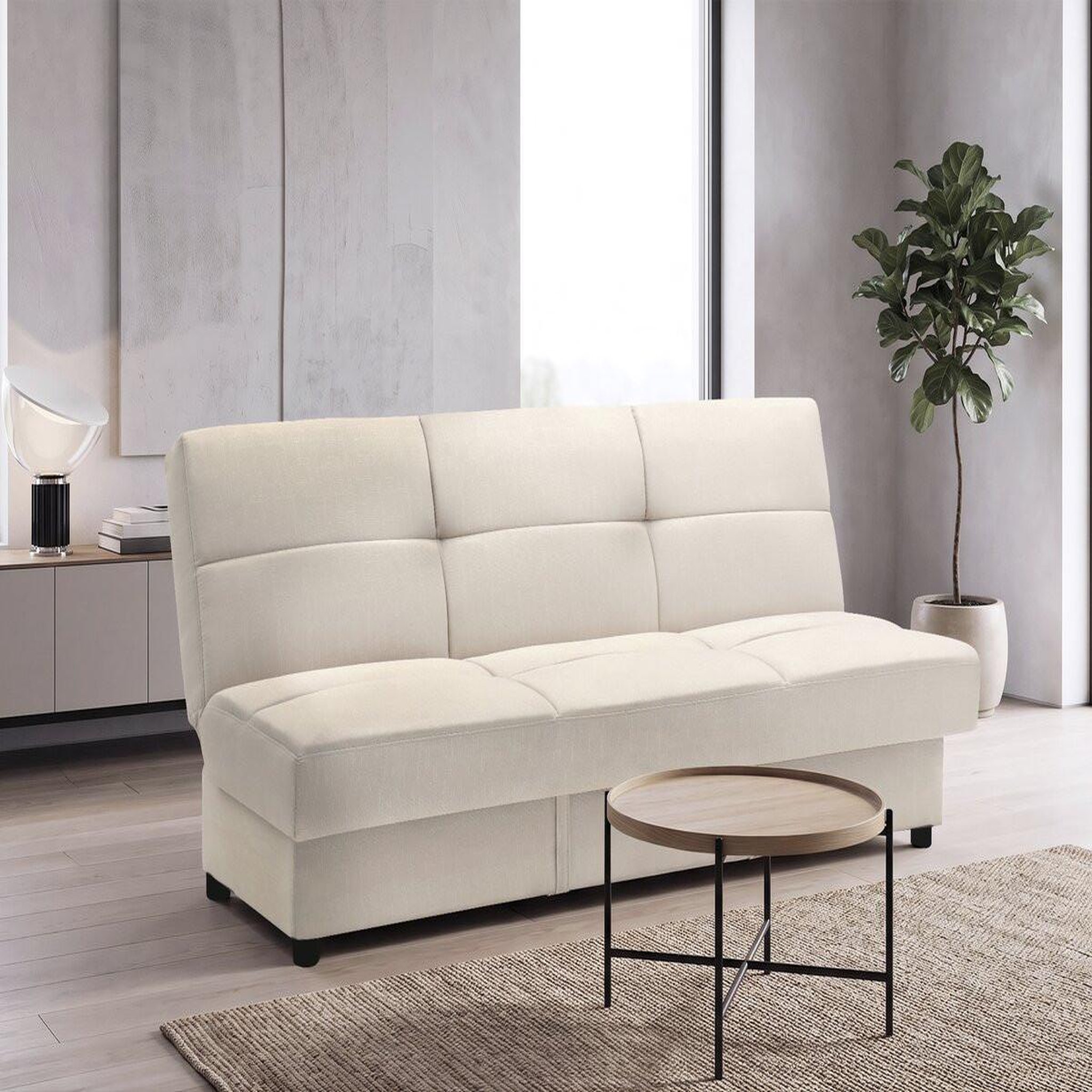 Voir la diapositive 2 : Habitat et Jardin Canapé clic-clac  enzo  - 186 x 80 x 87 cm - 3 places - beige