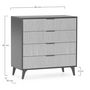 Voir la diapositive 6 : VS VENTA-STOCK Commode de nuit Denis 4 tiroirs couleur Noir/Bois