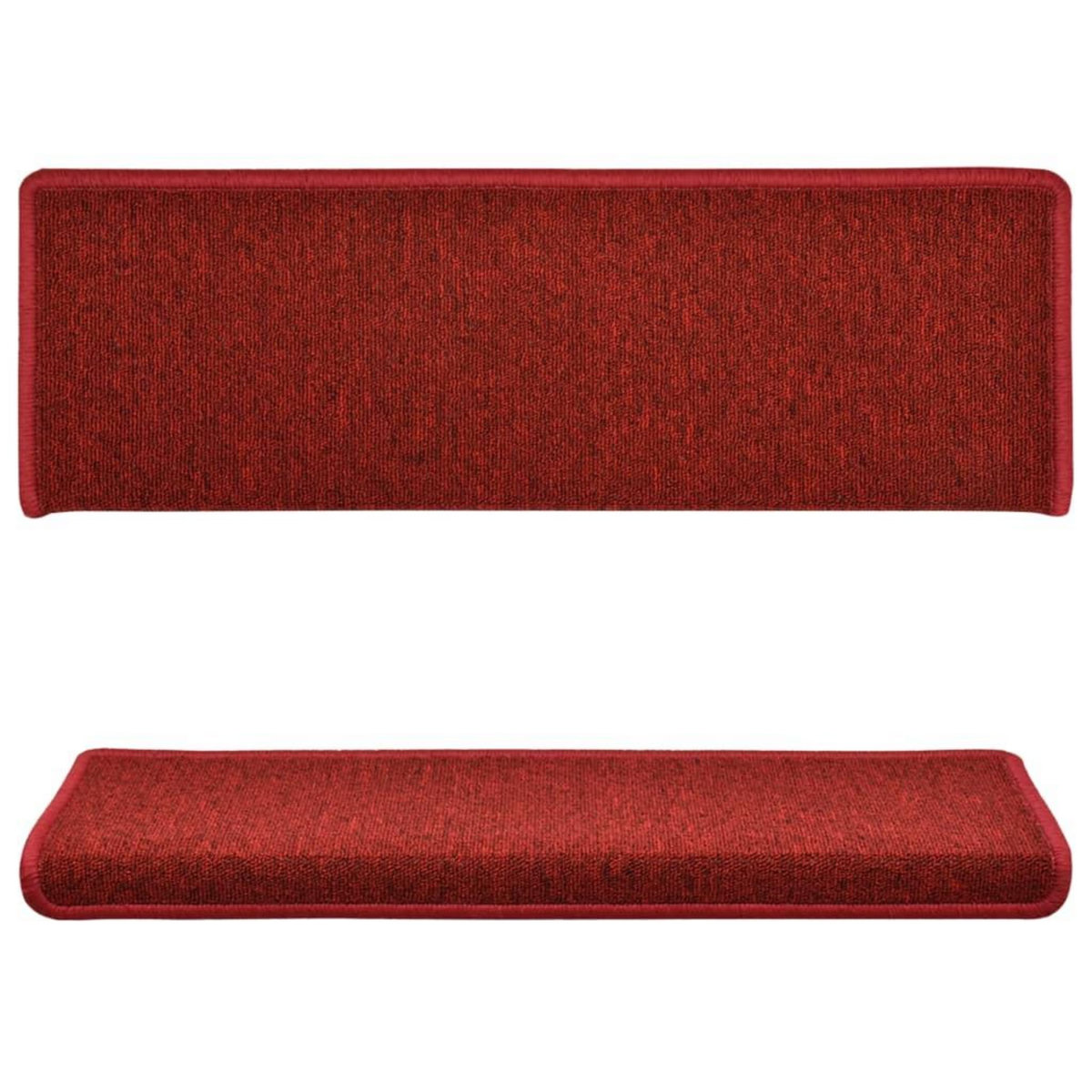 VIDAXL Tapis d'escalier 15 pcs 65x21x4 cm Rouge