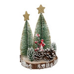 ATMOSPHERA Sapin Déco en Bois  Rondin  20cm Marron