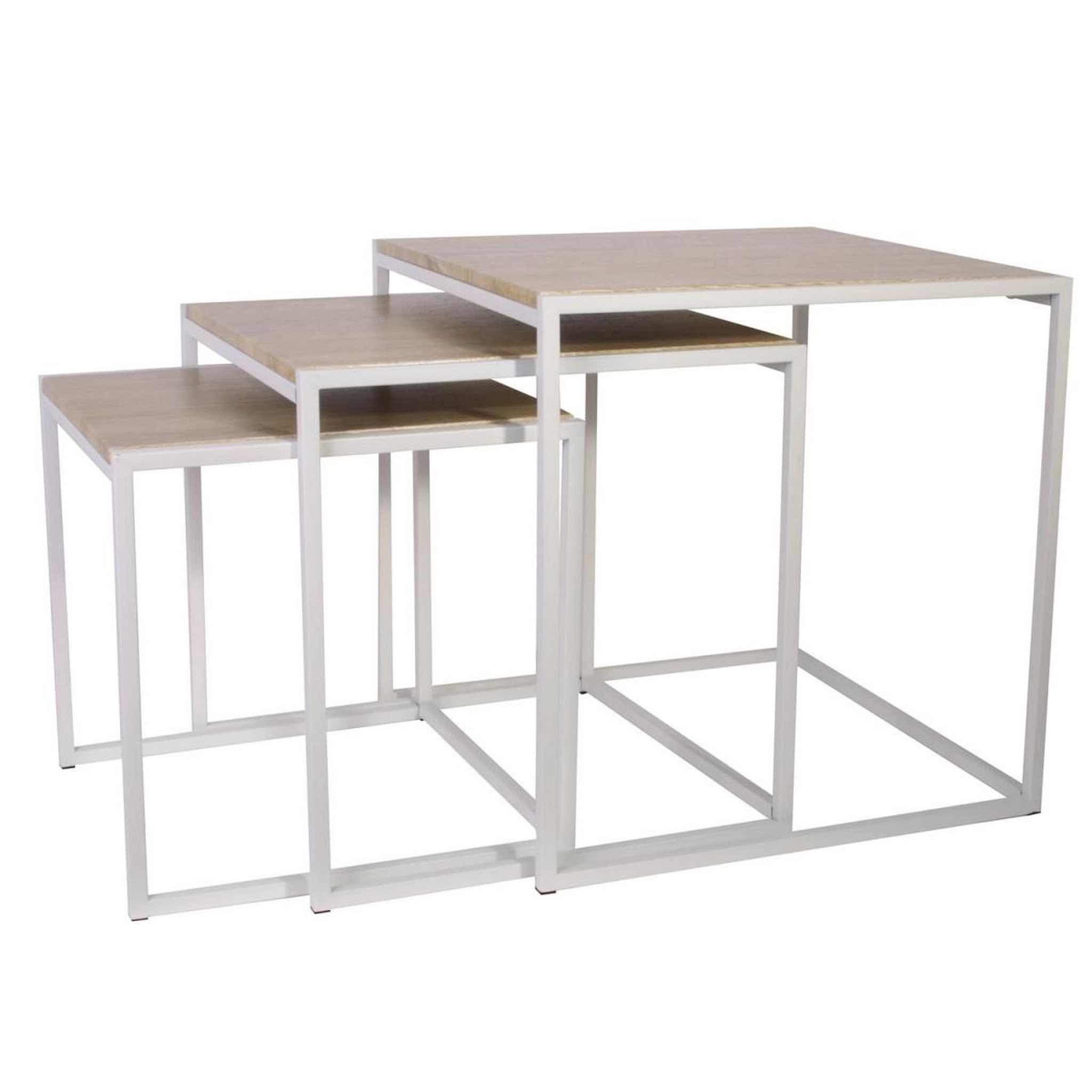 The Home Deco Factory Lot de 3 tables gigognes  origin  45cm blanc