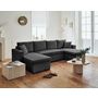 Voir la diapositive 4 : BEST MOBILIER Cyrus - canapé panoramique en u - 7 places - convertible avec coffre - en velours côtelé