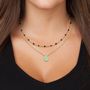 Voir la diapositive 2 : SC BOHEME Lot de 2 colliers SC Bohème en Acier Finement doré orné d'une Malachite