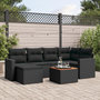 Voir la diapositive 1 : VIDAXL Salon de jardin 7 pcs avec coussins noir resine tressee