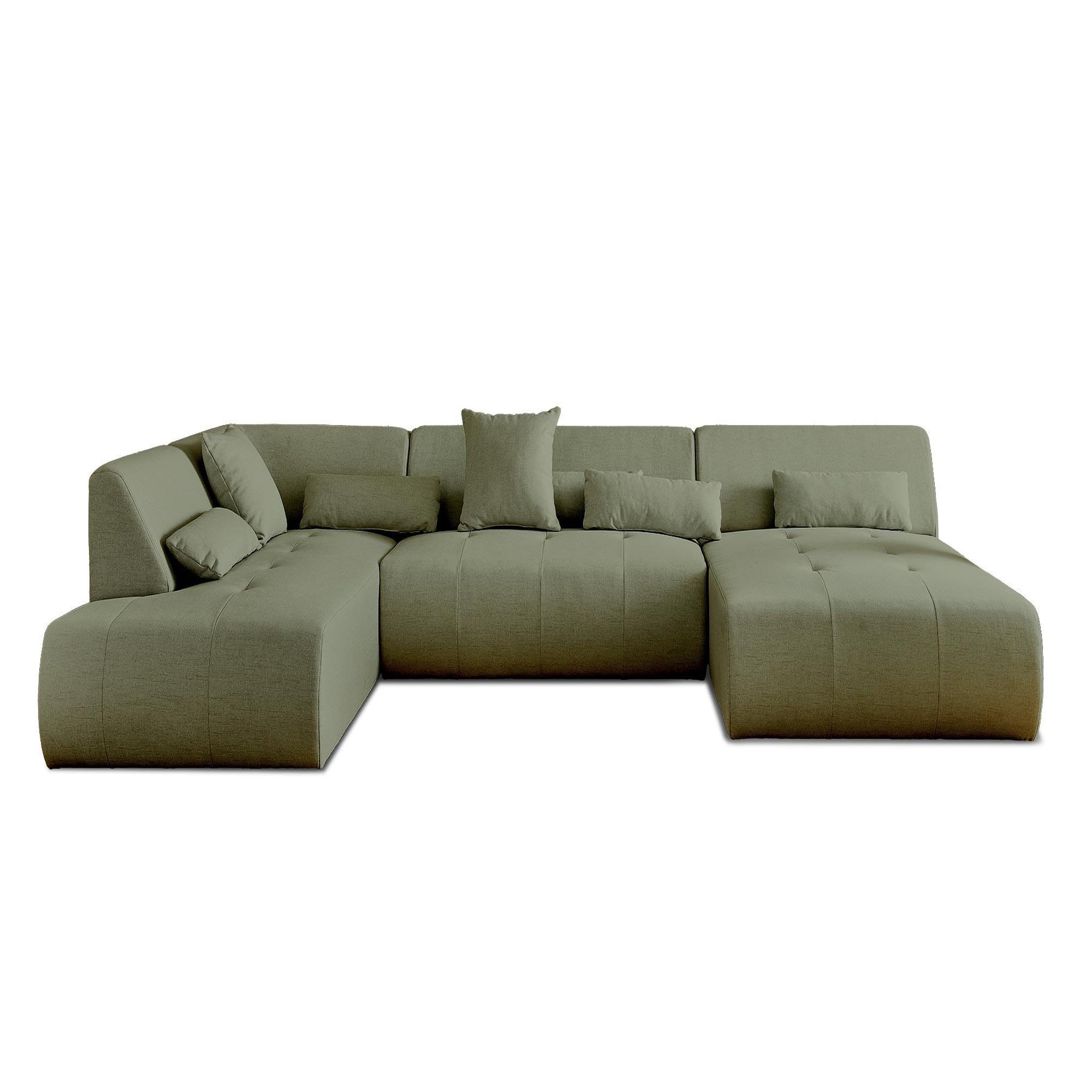 Voir la diapositive 6 : BEST MOBILIER Onyx - canapé panoramique d'angle gauche 7 places - en tissu