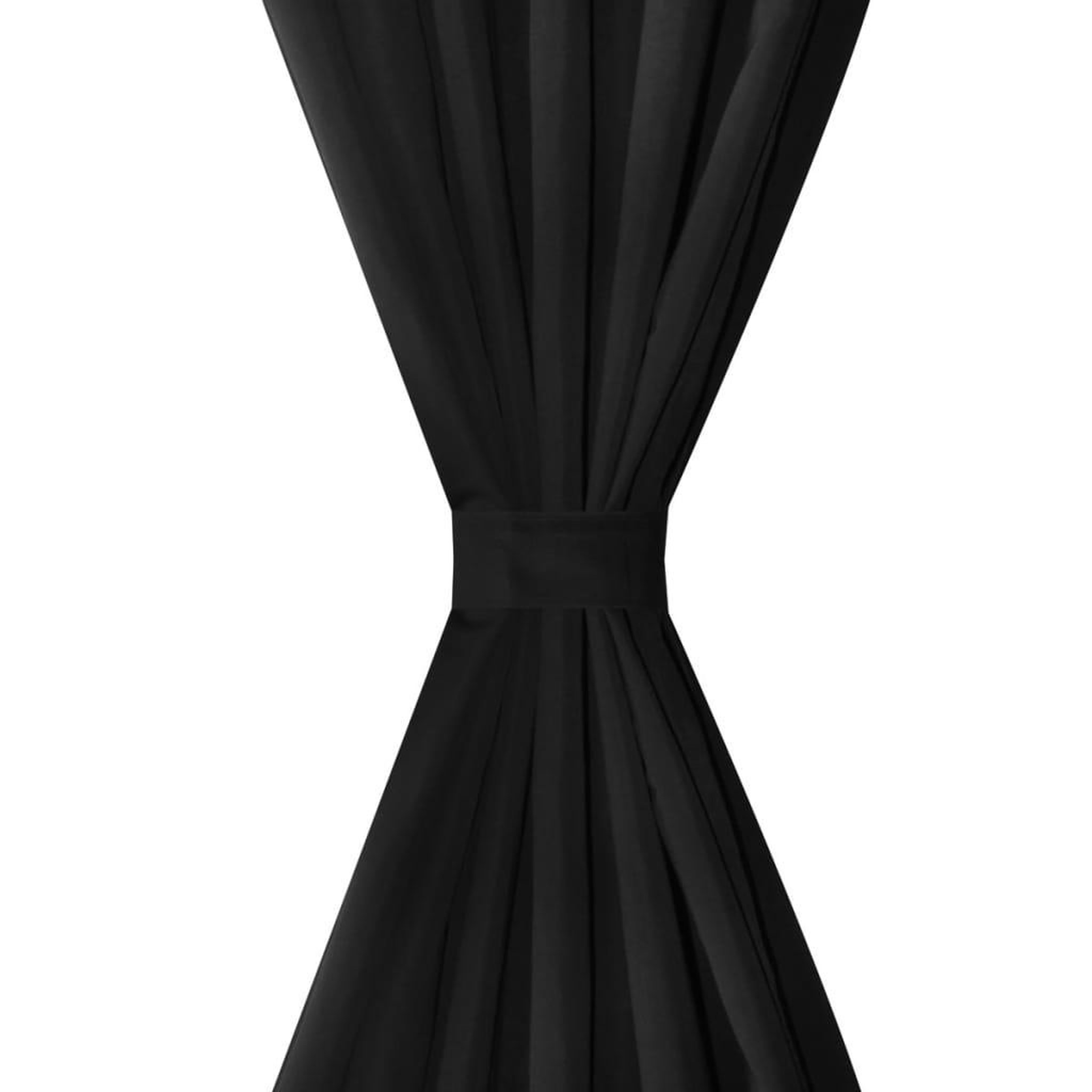 Voir la diapositive 3 : VIDAXL 2 pcs Rideau a Passant Micro Satin Noir 140 x 175 cm