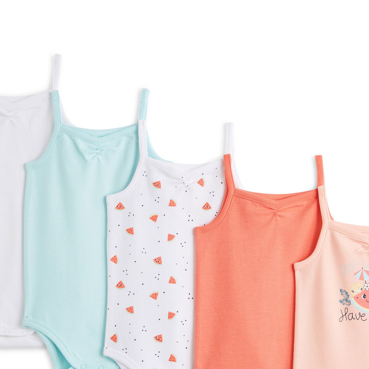 INEXTENSO Lot de 5 bodies à bretelles bébé fille