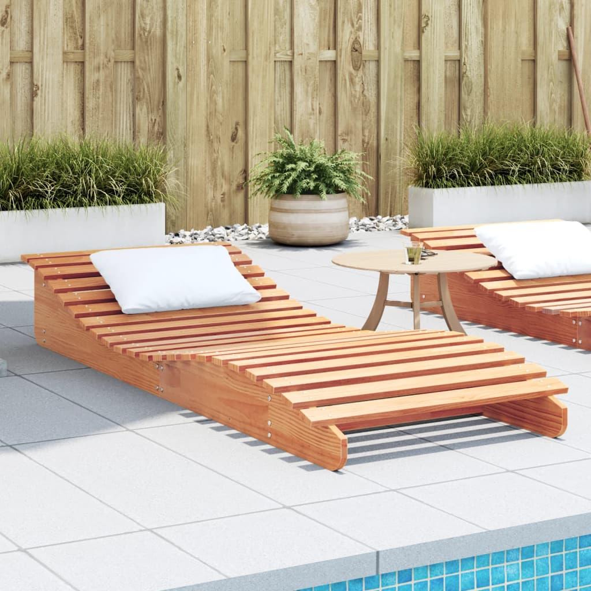 VIDAXL Chaise longue cire marron 205x80x31,5 cm bois massif de pin