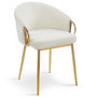 Voir la diapositive 2 : Paris Prix Lot de 8 Chaises en Tissu Bouclette  Julia  74cm Beige & Or