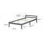 Voir la diapositive 4 : HomeStyle4U Lit simple en bois 90x200 gris