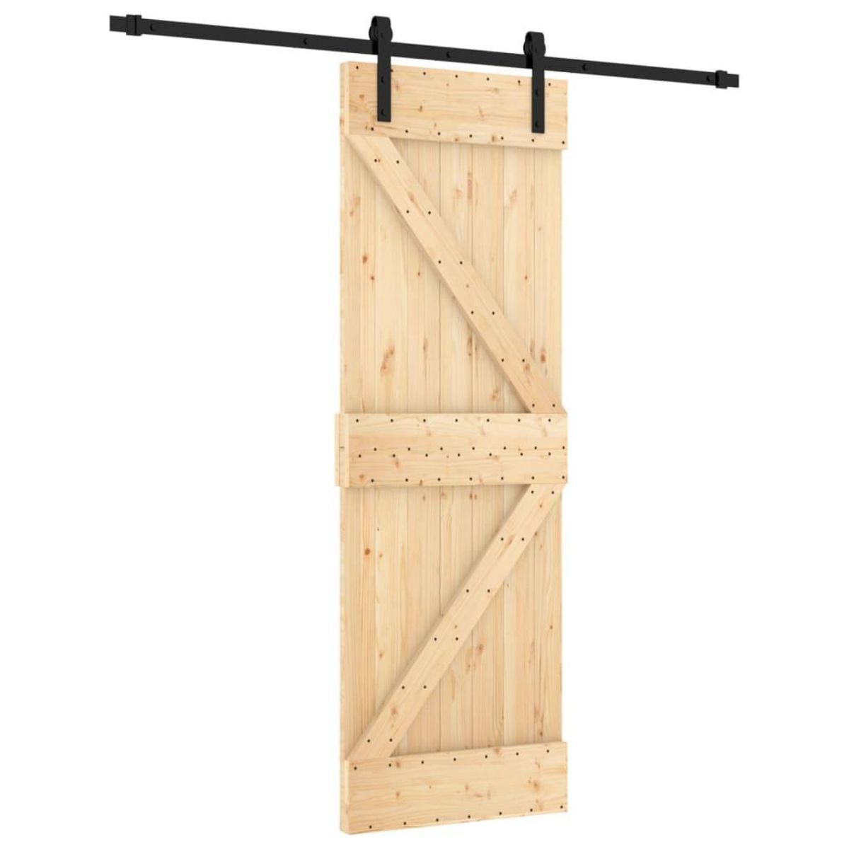 VIDAXL Porte coulissante et kit de quincaillerie 70x210 cm pin massif