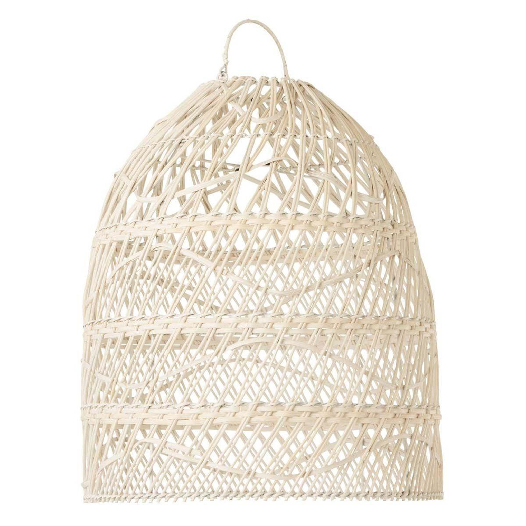 Voir la diapositive 1 : J-LINE Abat-jour en rotin  vague  50cm blanc