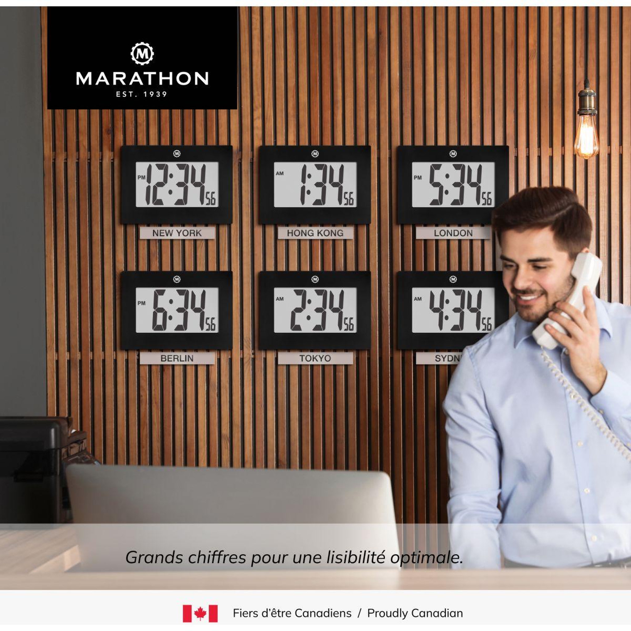Voir la diapositive 2 : MARATHON Horloge MW Calgary noir