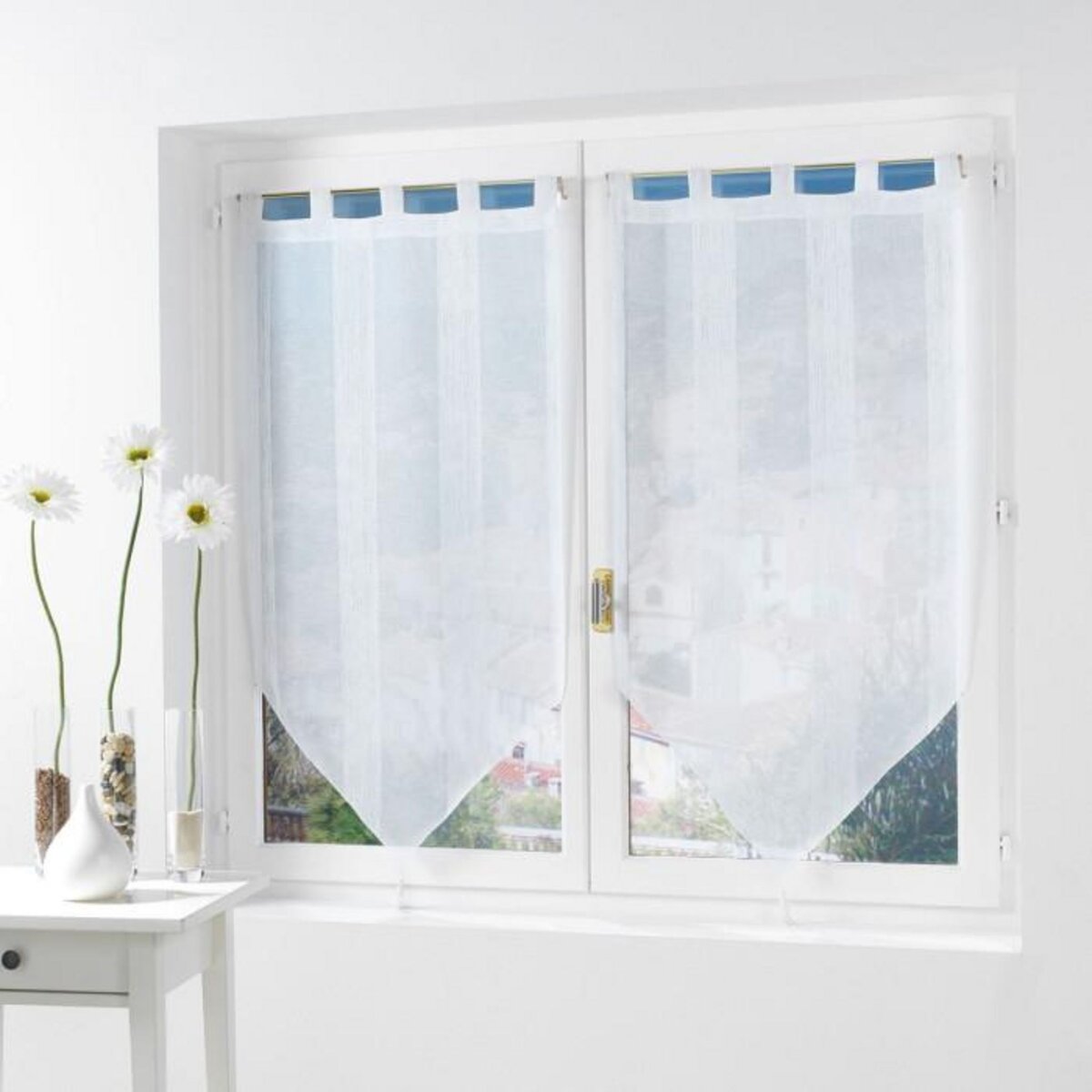 Paris Prix Paire de Voilages  Salina  60x160cm Blanc