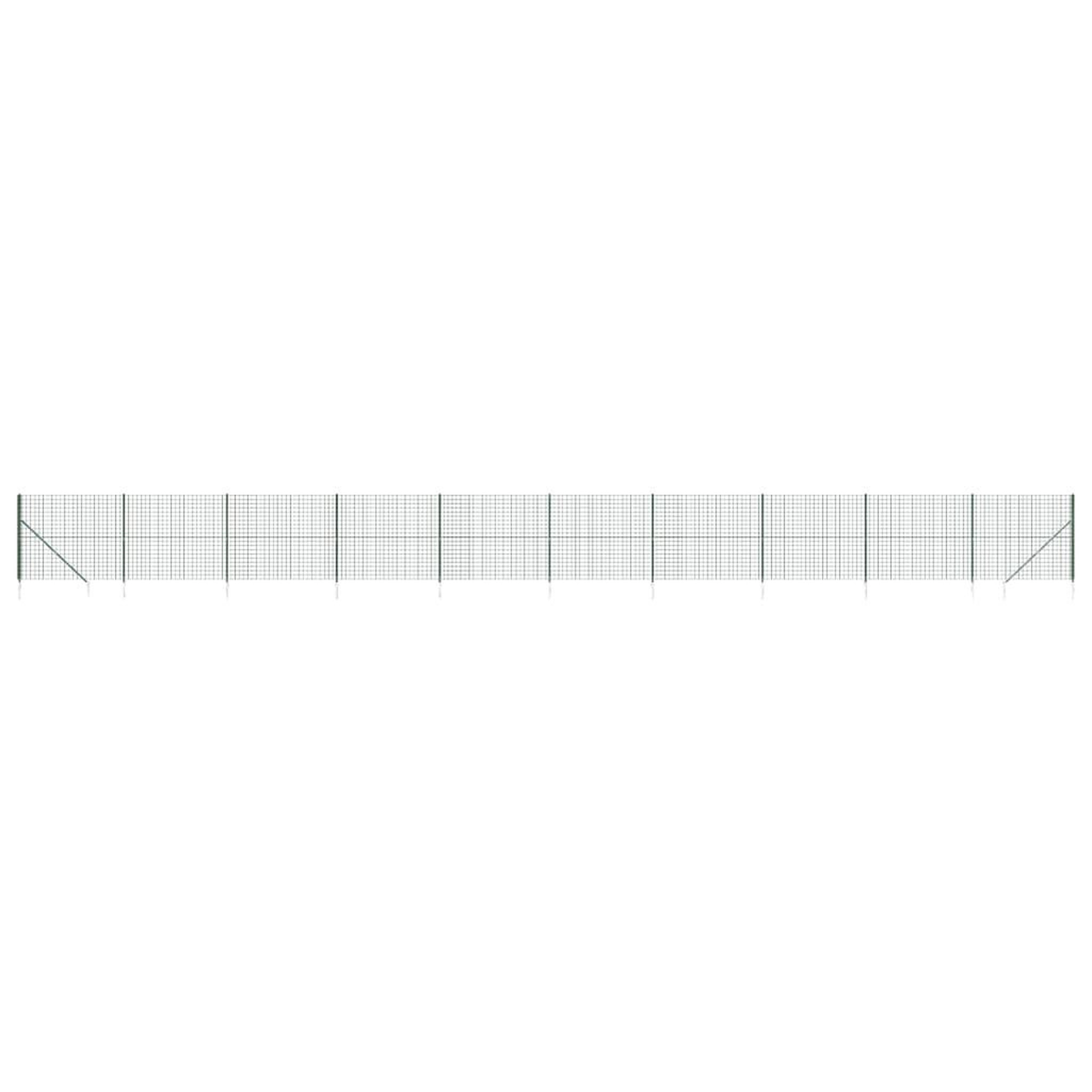 Voir la diapositive 2 : VIDAXL Cloture en treillis metallique et piquet d'ancrage vert 1,4x25m