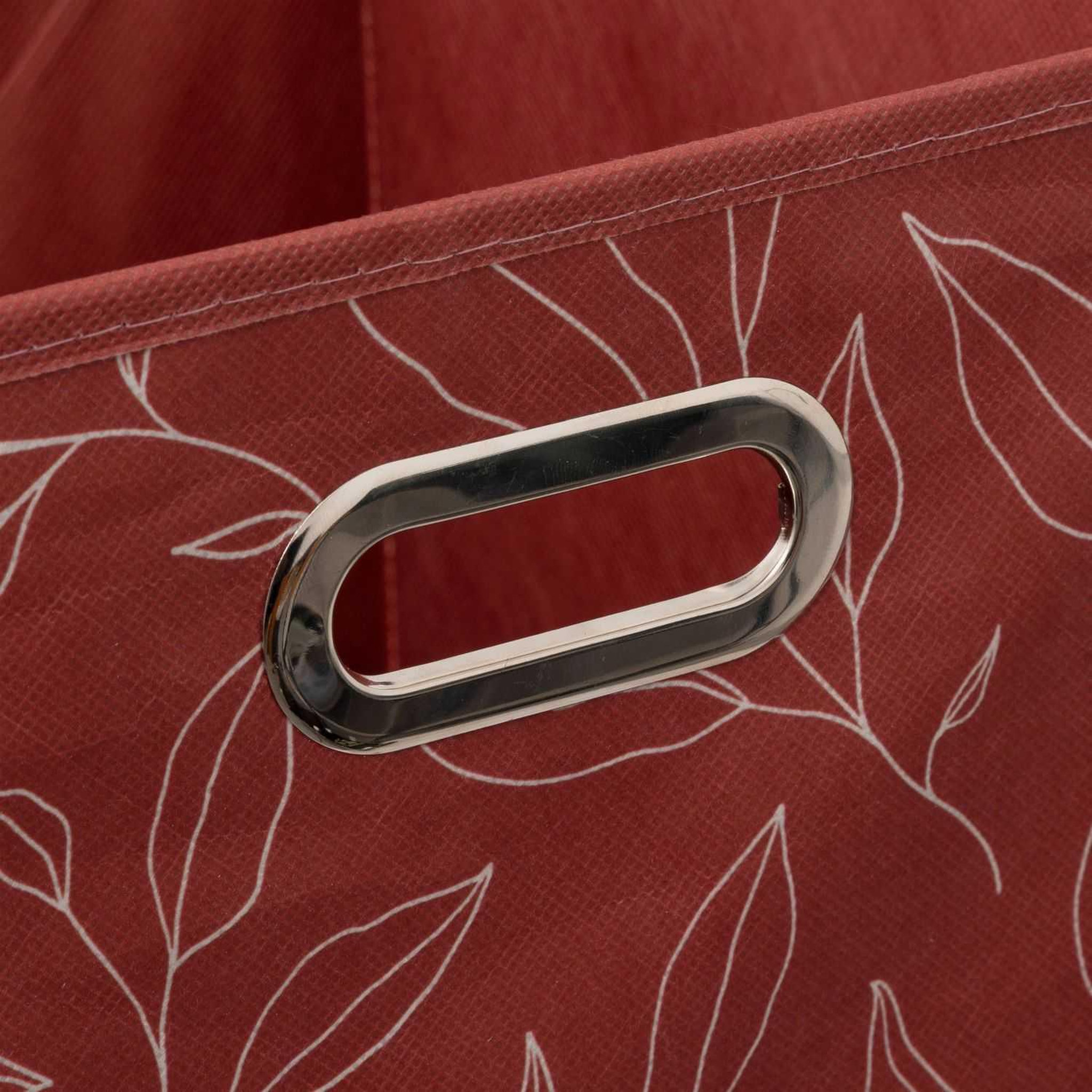 Voir la diapositive 4 : TOILINUX Lot de 2 boites de rangement en tissu minimalist - 31x31x31cm - rouge