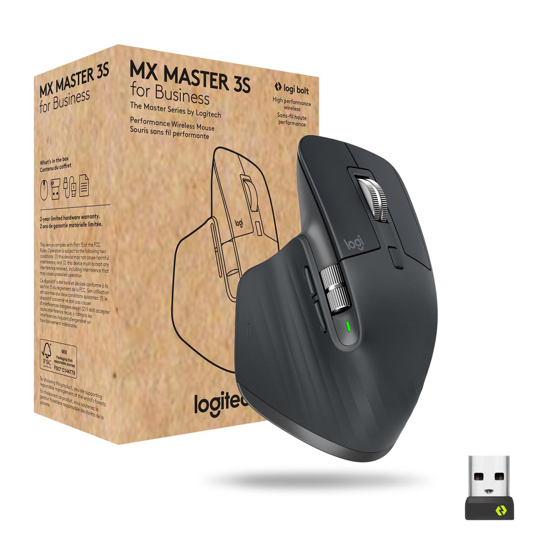 Voir la diapositive 2 : Logitech Logitech mx master 3s for business souris droitier rf sans fil + bluetooth laser 8000 dpi