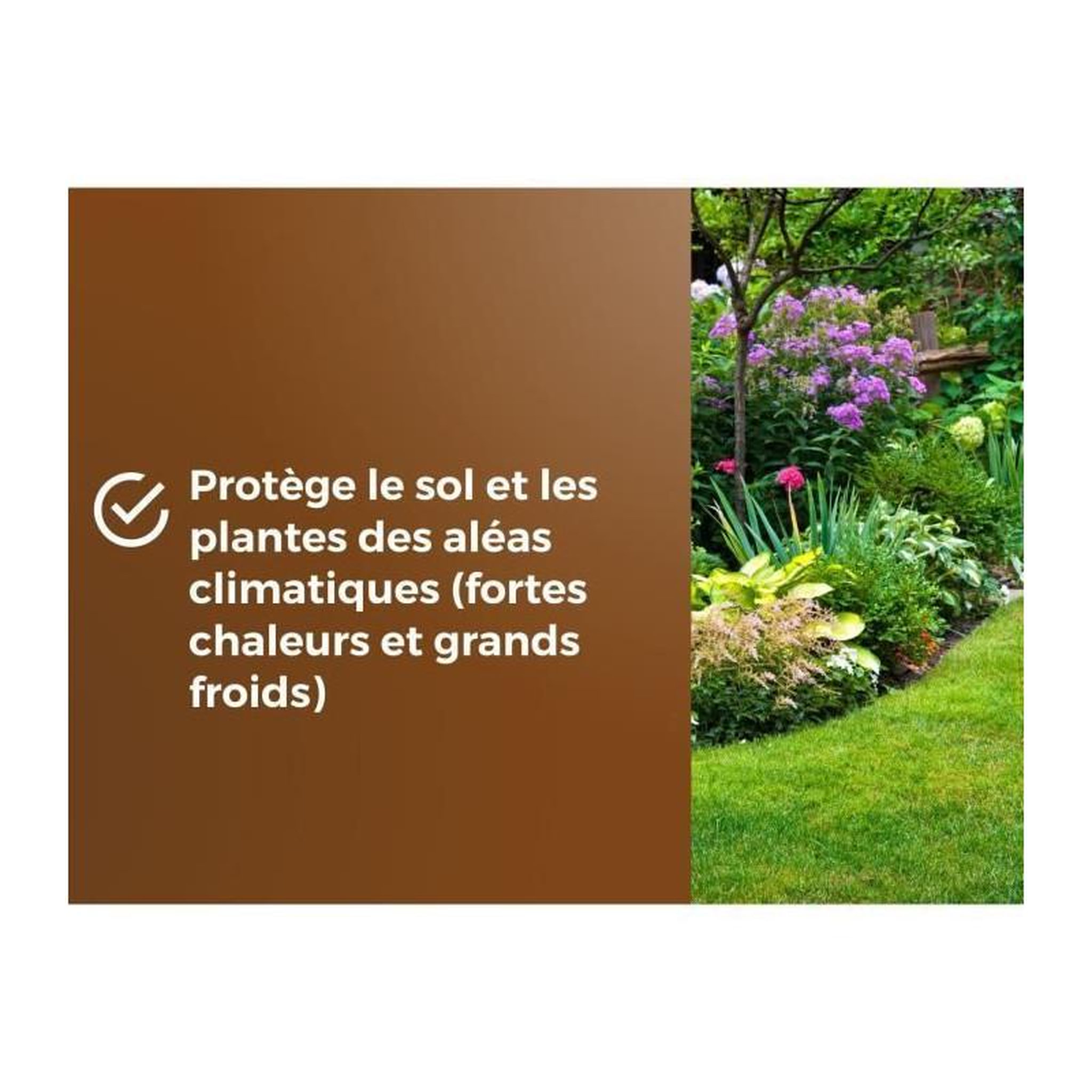 Voir la diapositive 4 : OR BRUN Paillage Massifs & Fleurs - OR BRUN - OBRPCLA6U - 6L - Plaquettes de bois naturel