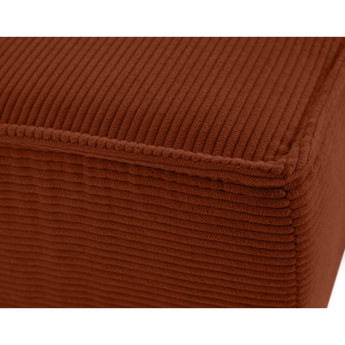 LISA DESIGN Jake - pouf en velours côtelé - pieds bois foncé