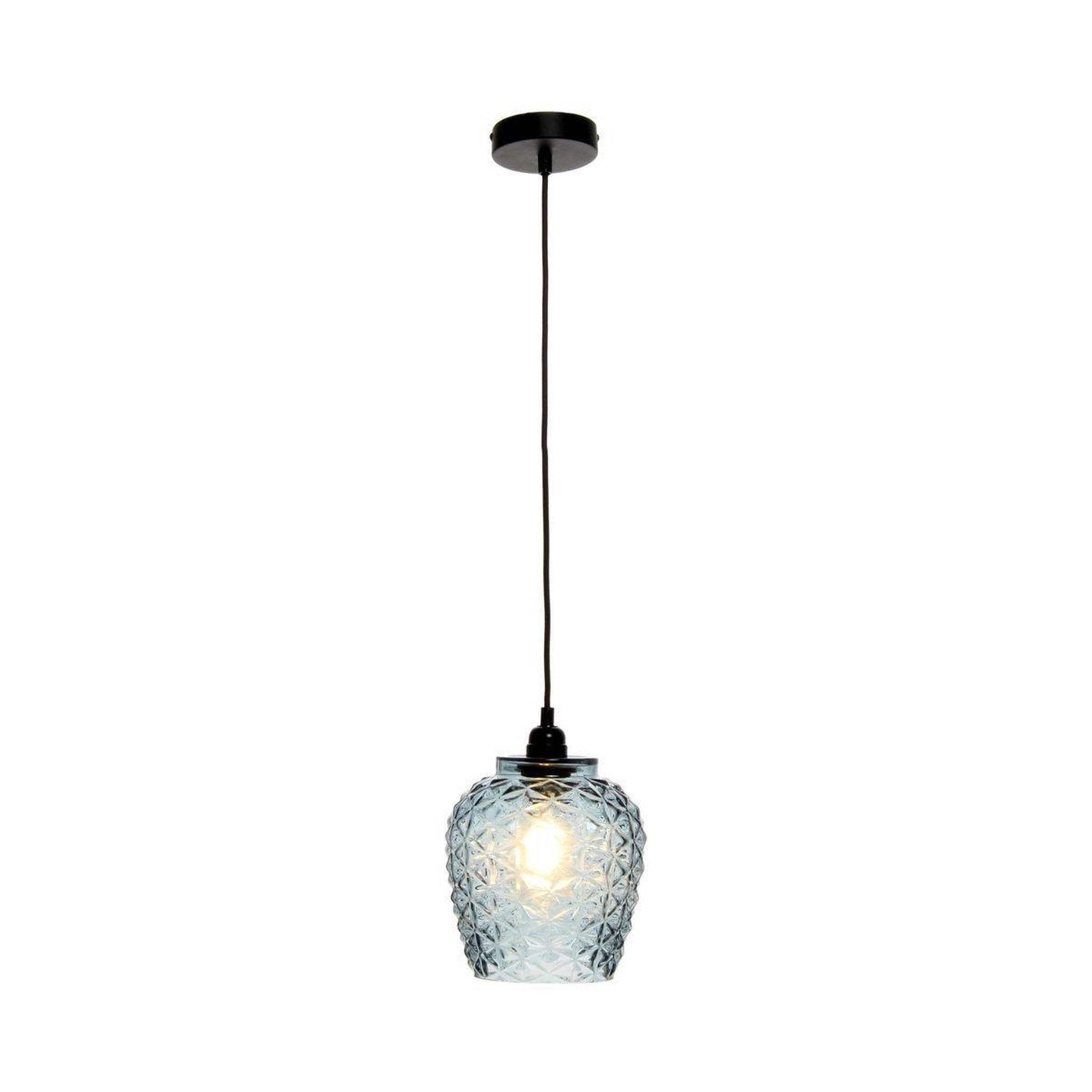 Voir la diapositive 4 : Paris Prix Lampe suspension en verre  vila  24cm bleu