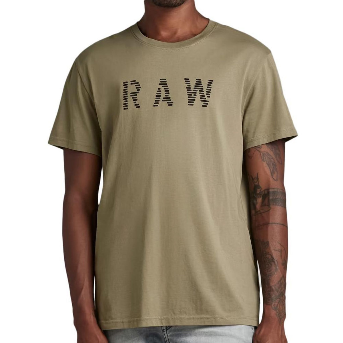 G-Star Raw T-shirt Kaki Homme G-Star Raw D22776