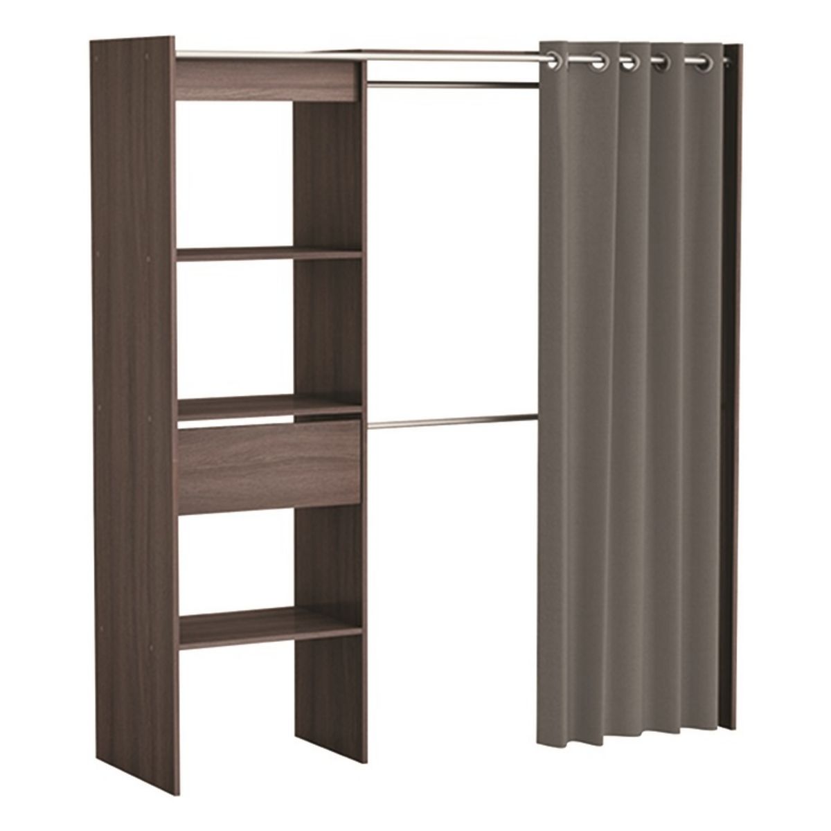 Kit dressing extensible CARGO,1 tiroir, L114-168xH187cm+ rideau