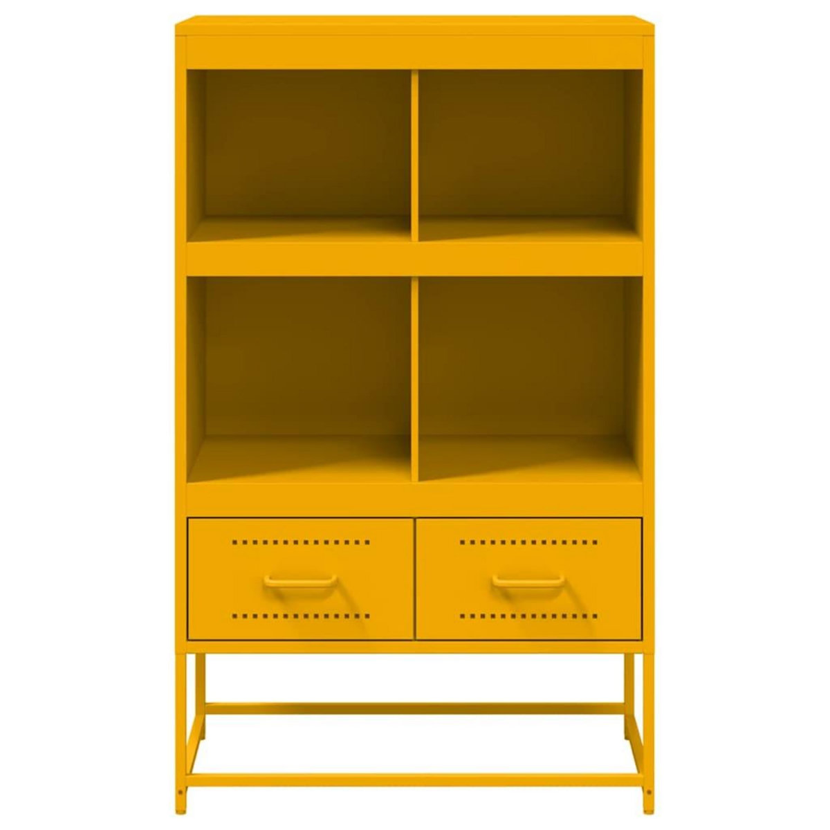 VIDAXL Buffet haut jaune moutarde 68x39x111,5 cm acier