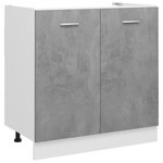 VIDAXL Armoire de plancher d'evier Gris beton Bois d'ingenierie